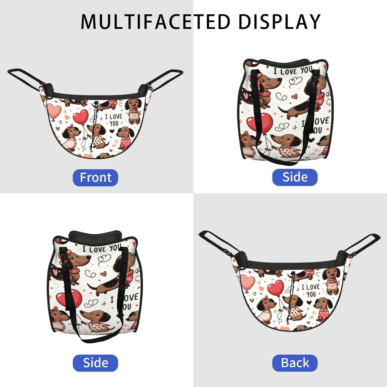 Augenstern Valentine-Cute-Dachshund Car Backseat Organizer Bag For Road Trips image 2