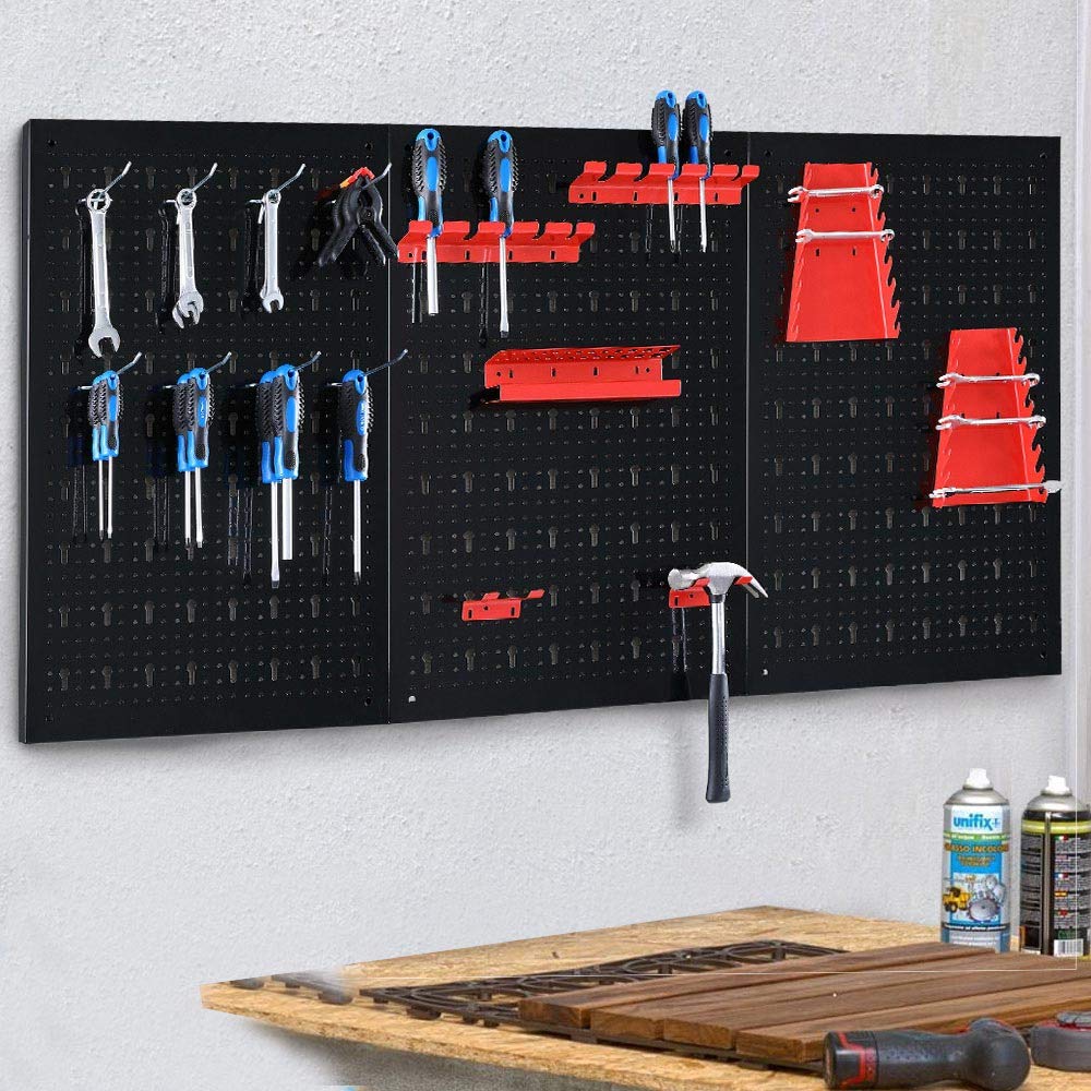 BAKAJI tablica ścienna z hakiem i uchwytem ze stali, metalowa, wielokolorowa, 120 x 60 cm