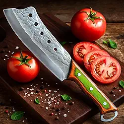 Cutelo Profissional Aço Inox Texturizado Faca de Churrasco Artesanal Cabo Ergonômico Esmeralda Full Tang Acompanha Bainha de Couro Premium