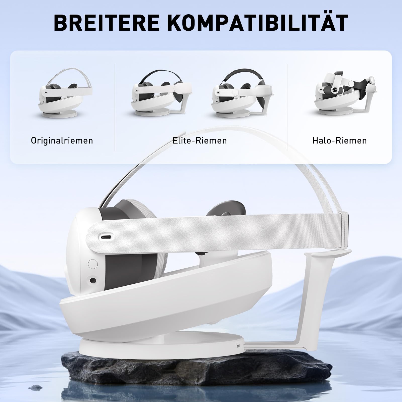 PRISMXR Magnetische Ladestation kompatibel mit Meta Quest 3 Zubehör, 27W Schnellladestation für Quest3 und Controller mit 2 Akkus – Carina D1