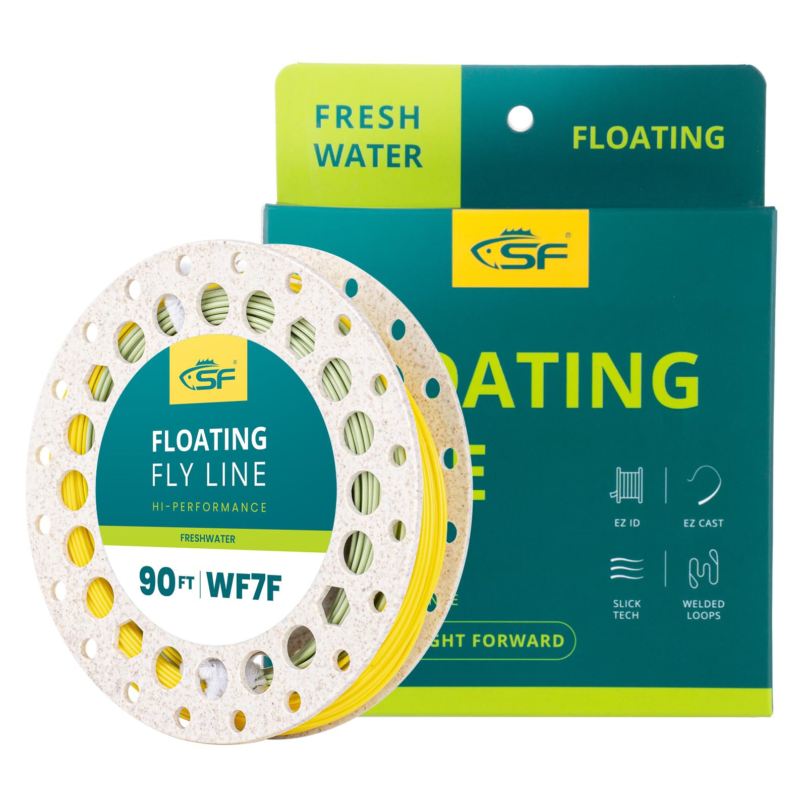 SF Fly Fishing Line with Welded Loop Weight Forward Floating Fly Line WF7F 90FT