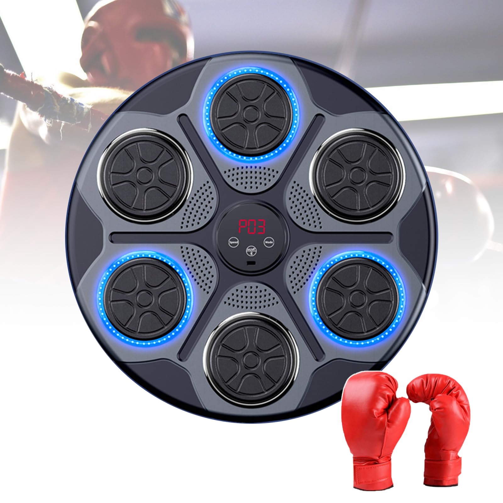 Muzyczna maszyna bokserska dla dorosłych i dzieci, montowany na ścianie cel bokserski, inteligentny odtwarzacz muzyczny Bluetooth, do użytku w pomieszczeniach, siłowni, sali bokserskiej