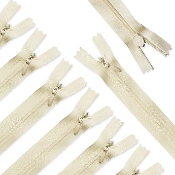 Renashed 45pcs 21.5 Inch Nylon Invisible Zippers for Tailor Sewer Sewing Craft Crafters Special Beige