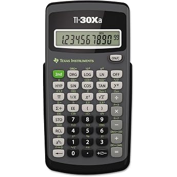 Texas Instruments TI-30XA School Calculator 10 Digit Display Battery Operated Grey Black