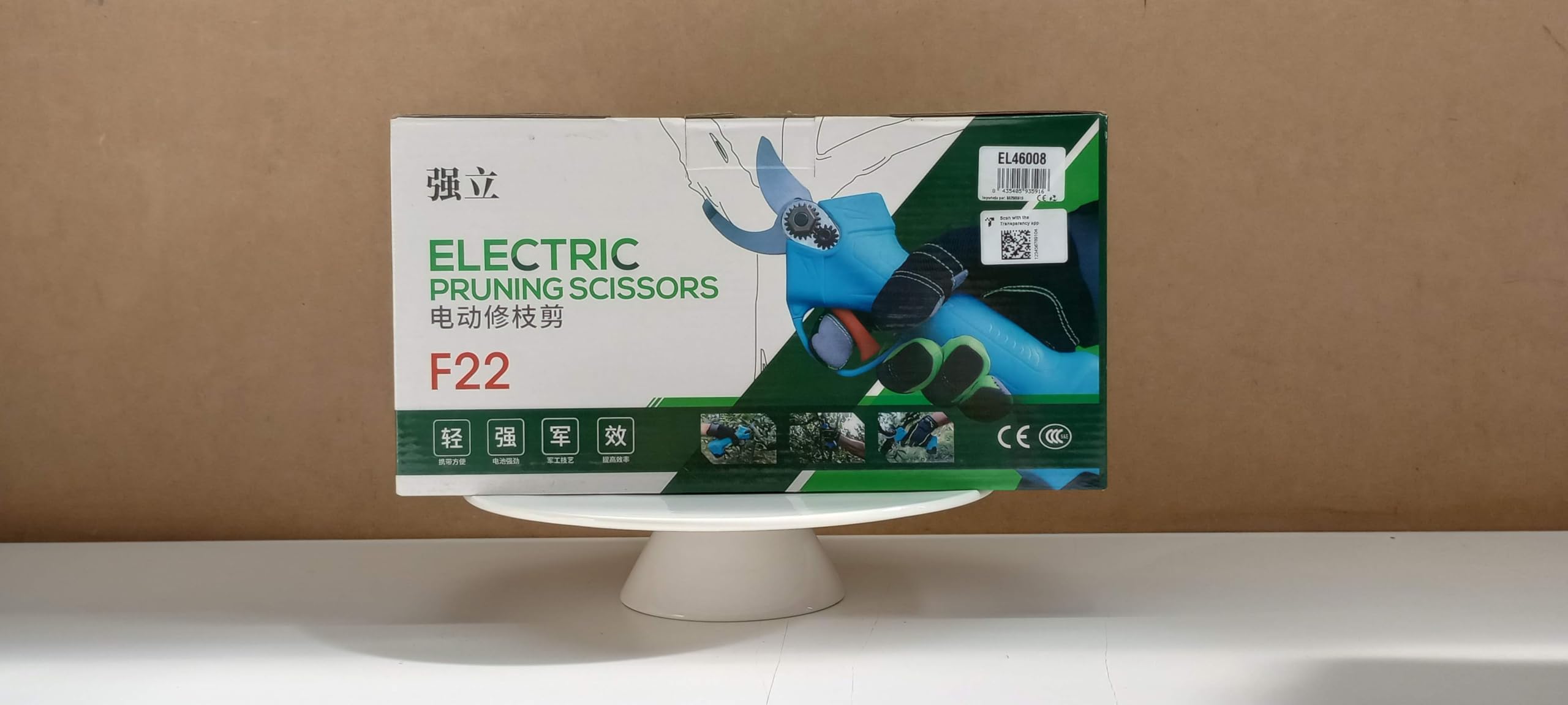 YATEK Tijeras de podar eléctricas portátiles EL46008, Corta hasta 25mm, Contiene 2 baterías Incluidas, Uso Continuo