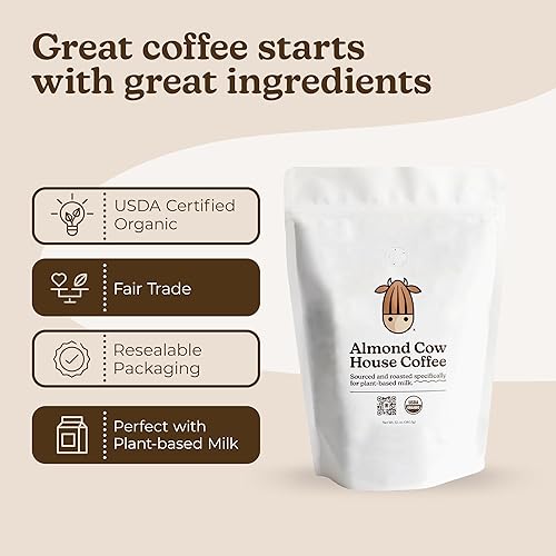 Miniatura 3 de Almond Cow Café orgánico para la casa procedente y tostado específicamente para leche vegetal