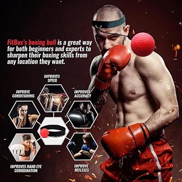 Reflex Headband Set: Sensitive Rubber Punching Accessory, Speed Equipment, Precision Bounce Tool Including Comfortable Sweat Band | Fitness Training
