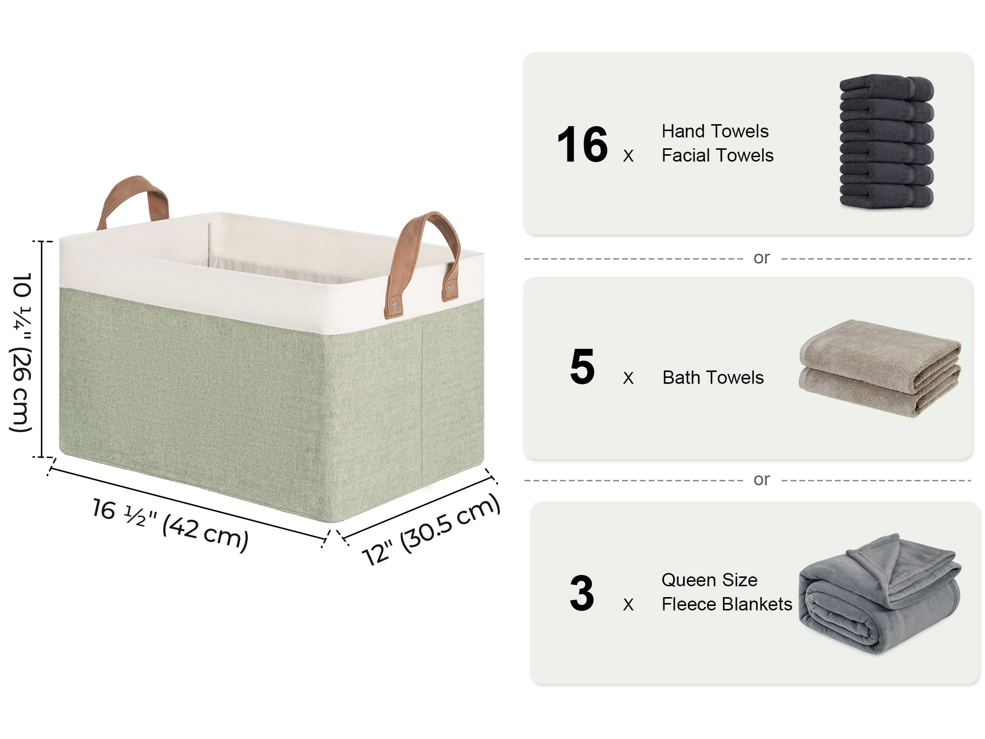 StorageWorks Fabric Storage Boxes for Shelves Large Closet Baskets with Metal Frame - Image 3