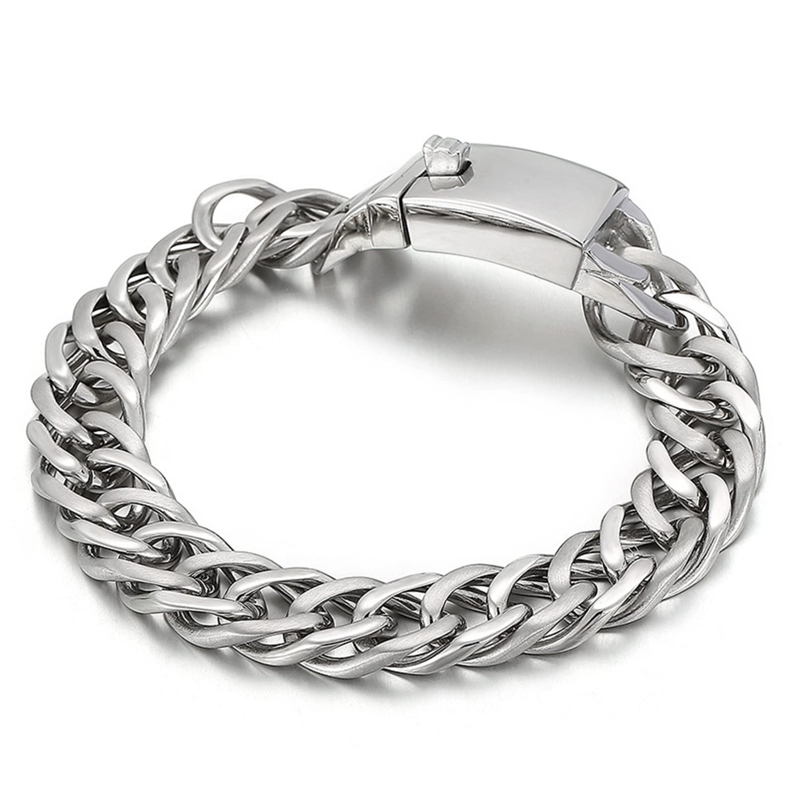 BFF Bracelet, Chaîne cubaine Bracelet Chance Argent Cadeau pour l'anniversaire de la Saint-Valentin