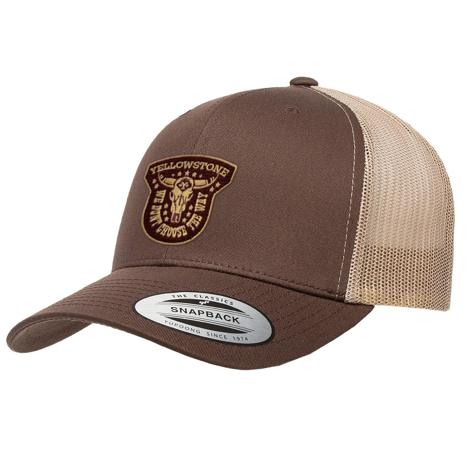 Yellowstone Officially Licensed We Don't Choose The Way Premium Trucker Cap (Brown-Khaki)