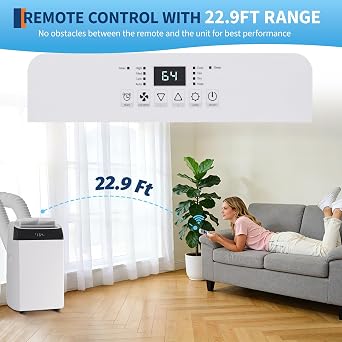 TCL 14,000 BTU Inverter Portable Air Conditioner with Heat Pump, Dual Hose, Cools Up to 450 Sq Ft, Dehumidifier & Quiet Cooling, Smart Energy Efficient AC, Remote Included, White