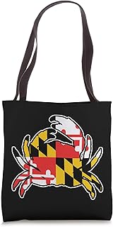 Maryland Flag Crab Gifts. Black Tote Bag