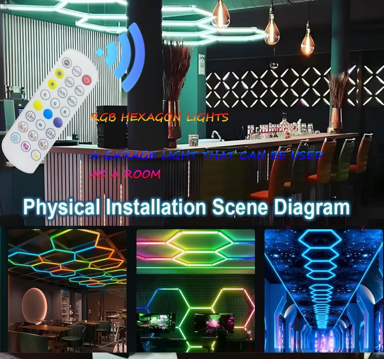 Amazon.co.jp: ledガレージライト 六角形 ハニカムライト ガレージ