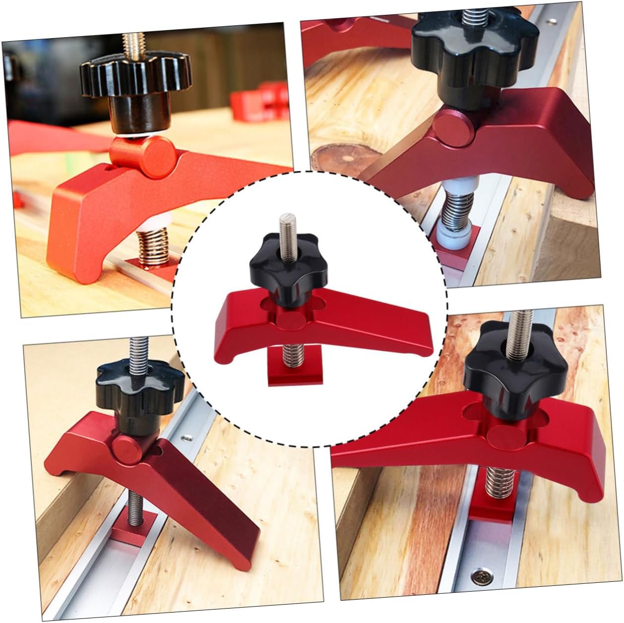 Uonlytech 2pcs Track Hold down Clamp Woodworking Tool for Secure Positioning and Fixing for Projects Comfortable Grip Design