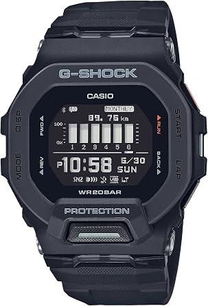 Casio G-Shock G-SQUAD GBD-200 Series Wristwatch, all black, 1 piece