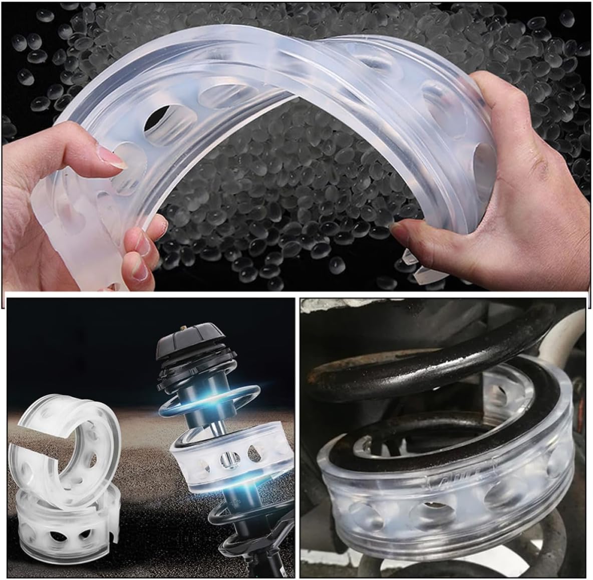 FUOYLOO 4pcs Car Shock Bushings Rubber Spring Buffers Automotive Suspension Bumper Cushions Designed to Reduce Vibration and Damage for Vehicle Coil Springs