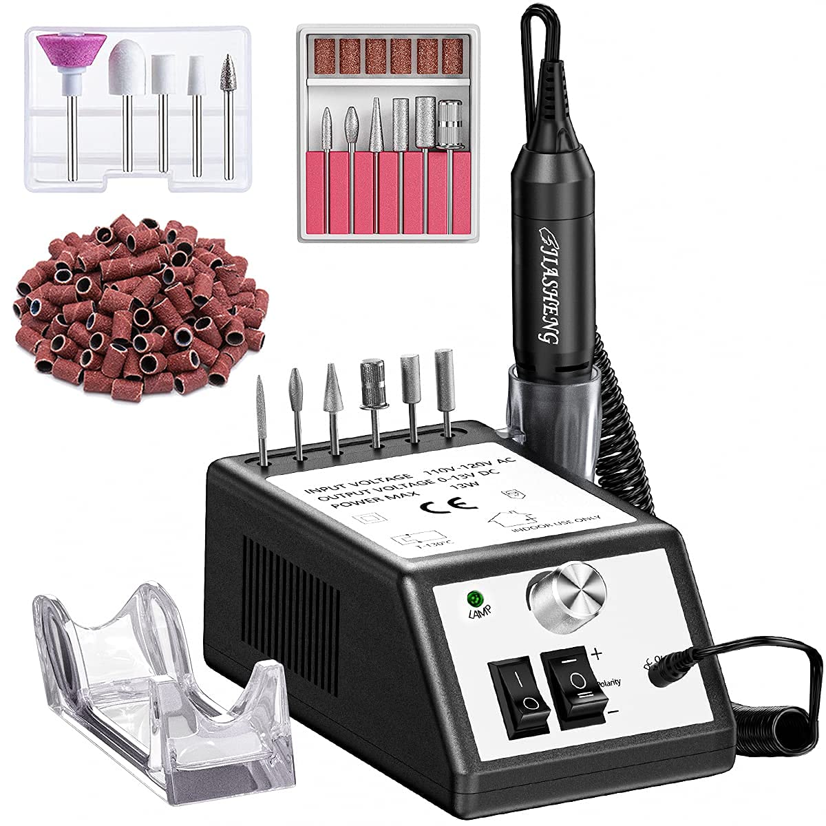 Professional Nail Drill, 20000rpm Electric Nail Drill Machine, 48 Bottles Universal Clear Gel Nail Polish Organizer Case Holder