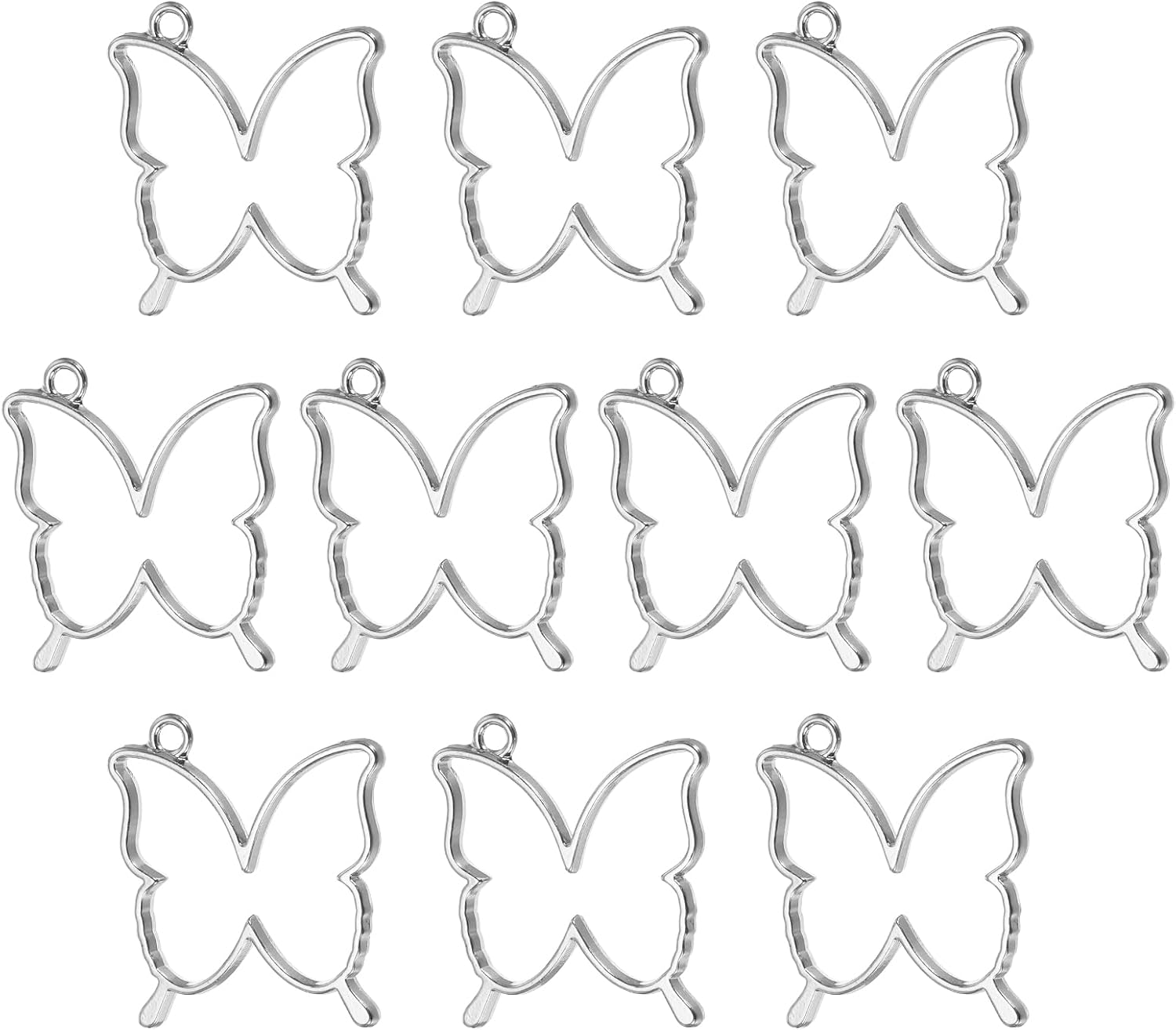 PATIKIL Alloy Open Back Bezel Pendants Butterfly Shaped Hollow Resin Pendant Frame for DIY Crafts Earrings Necklace Bracelet Making