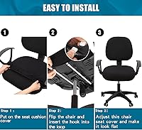 Vista 7 de Smiry Stretch Jacquard Office Computer Chair Seat Covers, Removable Washable Anti-dust Desk Chair Seat Cushion Protectors - Grey Gris