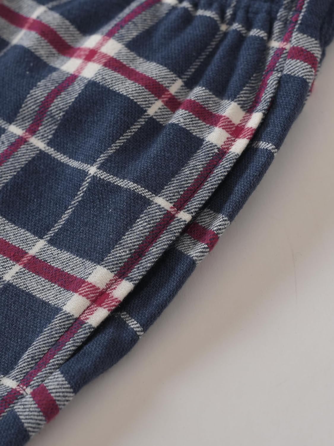 Latuza Women's Petite Pajama Set Petite Length Henley Shirt Flannel Pants - Image 5