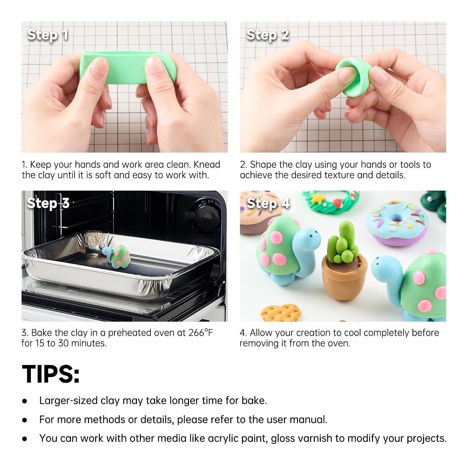 Polymer Clay Kit for Kids - 57 Colors & Tools -8 Polymer Clay Kit for Kids - 57 Colors & Tools -8