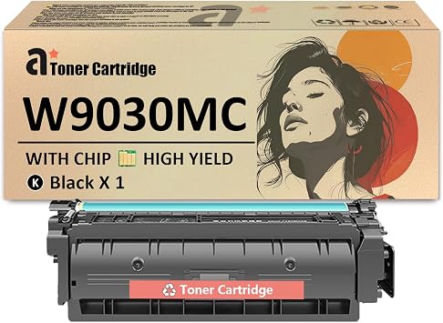 Compatible for HP LaserJet W9030MC W9031MC W9033MC W9032MC Toner Cartridge Work for HP Color LaserJet Managed MFP E67550dh E67650dh E67560z E67660z Printers 1 Black