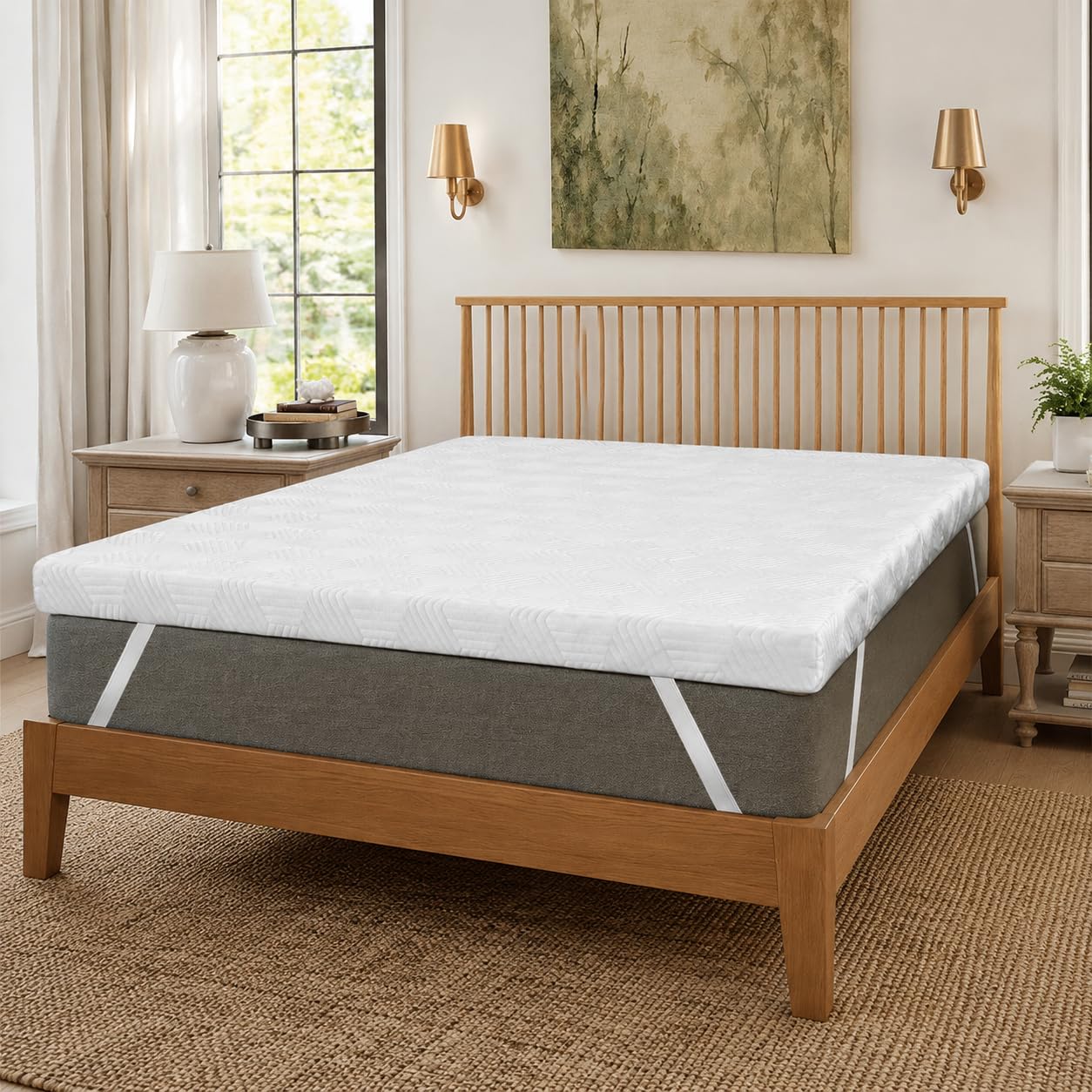 BALLAD 3 Inch Egg Crate Memory Foam Mattress Topper for Back Pain