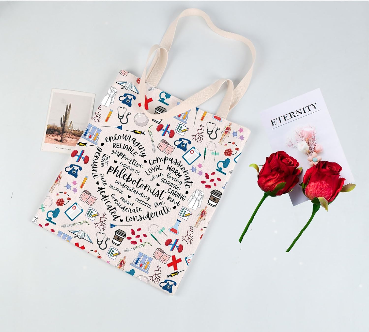 JYTAPP Phlebotomist Gifts Canvas Tote Bag Phlebotomy Nurse Appreciation Gift - Image 5