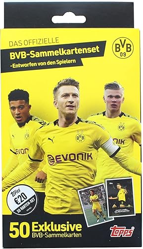 Topps 2020 X BVB Borussia Dortmund Team Box Set (50 cartas)  Incluye Superestrellas Erling Haaland, Giovanni Reyna y Jadon Sancho