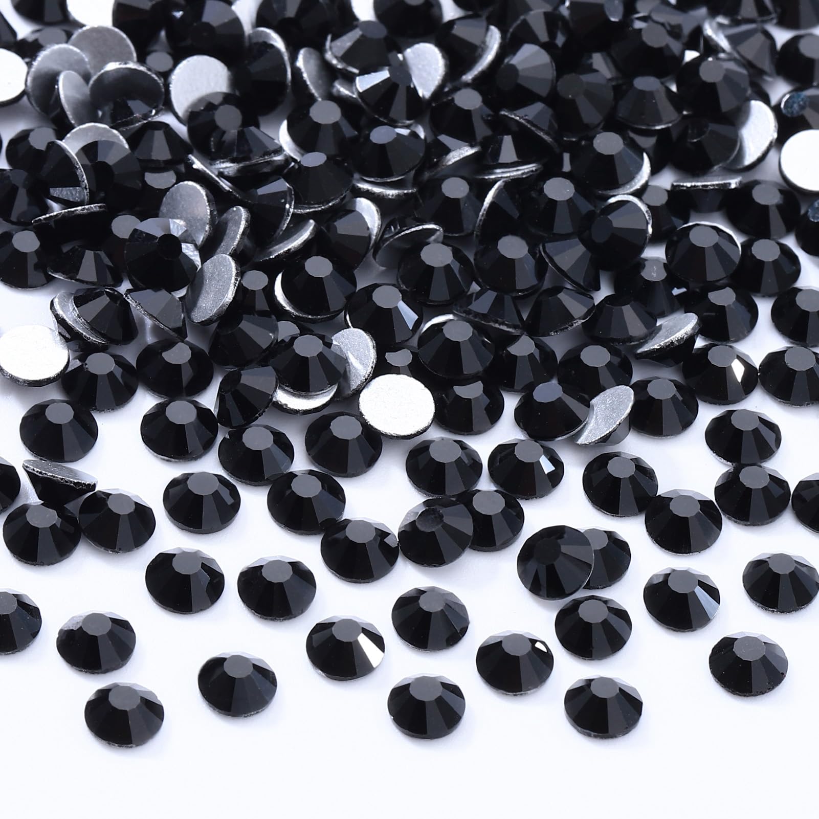 576PCS Black Flat Back Rhinestones Bulk SS34 (7.1–7.3mm)