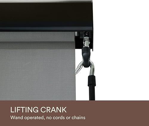 Miniatura 3 de VICLLAX Persiana enrollable de alta calidad para exteriores, tela de PVC, con manivela protectora de aluminio (7 pies de ancho x 8 pies de largo),