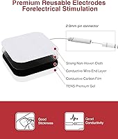 Vista 4 de TENKER Estimulador muscular EMS TENS, 24 modos, masajeador electrónico de pulso de doble canal para alivio del dolor/manejo y fuerza muscular