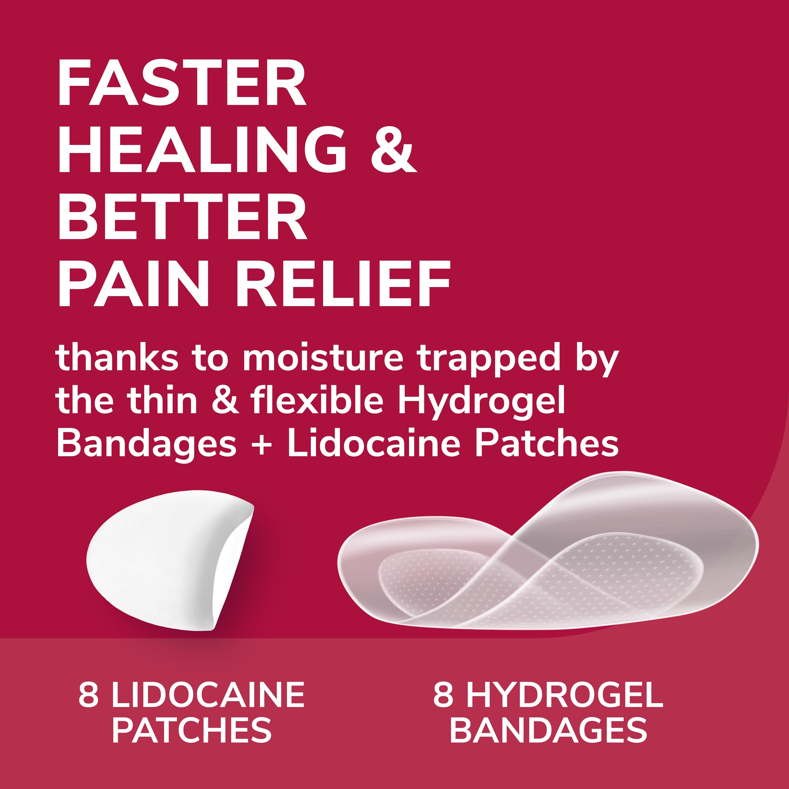 Dr. Scholl’s Blister Pain Relief Complete Kit, 8 ct - The Only Blister Treatment with an Active Pain Reliever, Seal & Heal Bandages with Hydrogel Technology, Blister Pads, 4% Lidocaine to Numb Pain — Amazon image 5