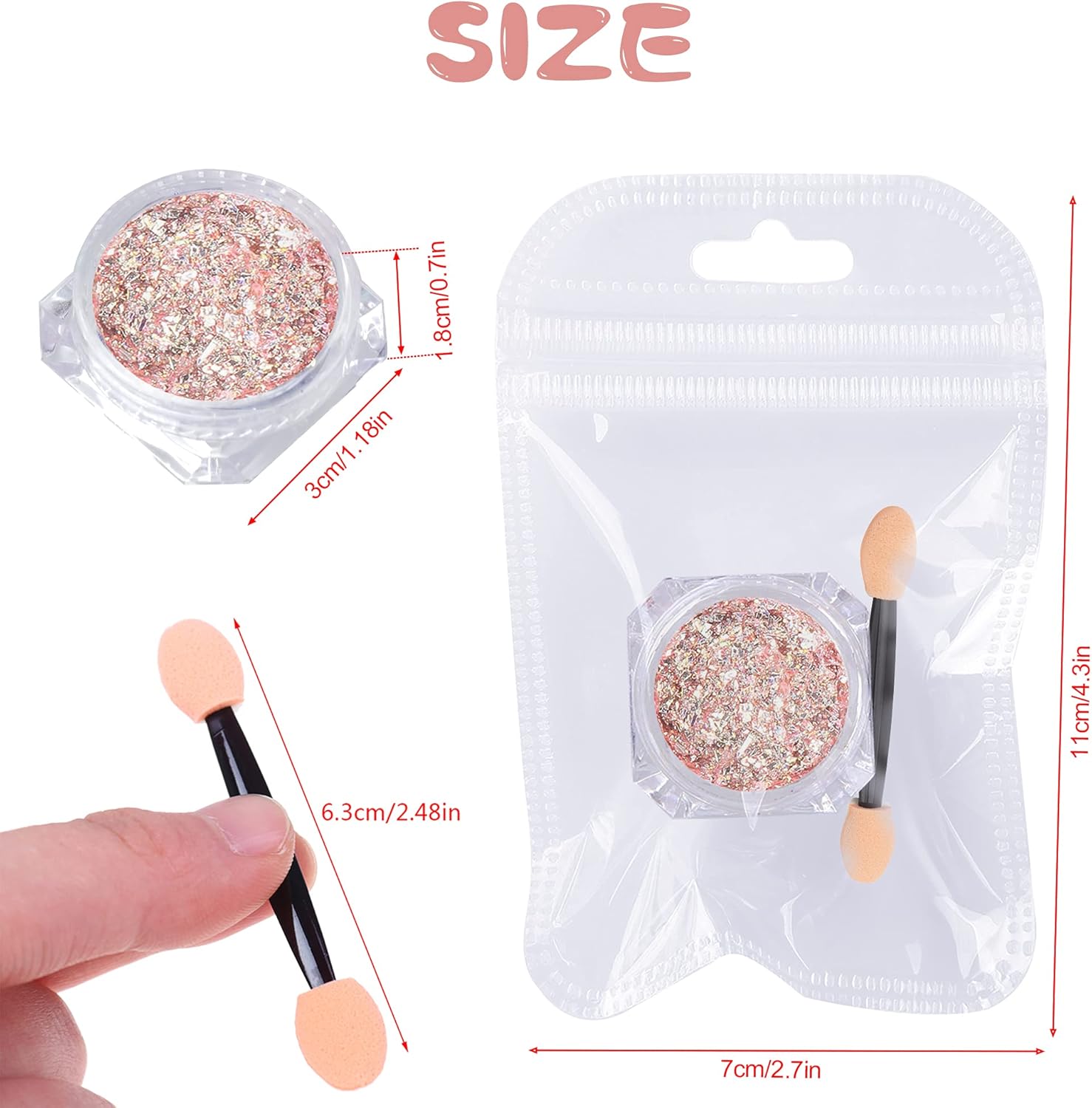 Aslanka Glitter for Body, Glitter for Nails, 4g Monochrome Holographic Cosmetic Glitter is Suitable for Nails, Face and Body, Festival Makeup-Peach : Beauty & Personal Care