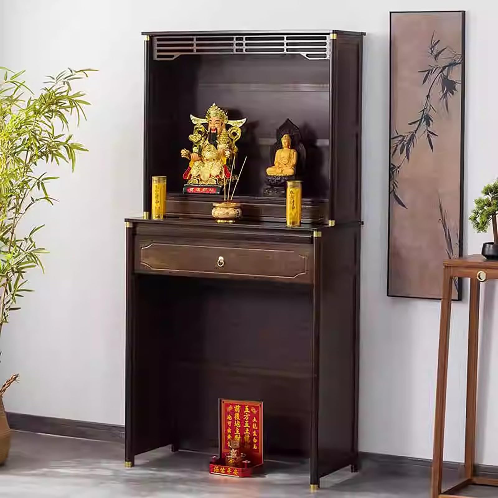 Mesa de ofrenda para meditación y yoga en casa mueble budista oriental