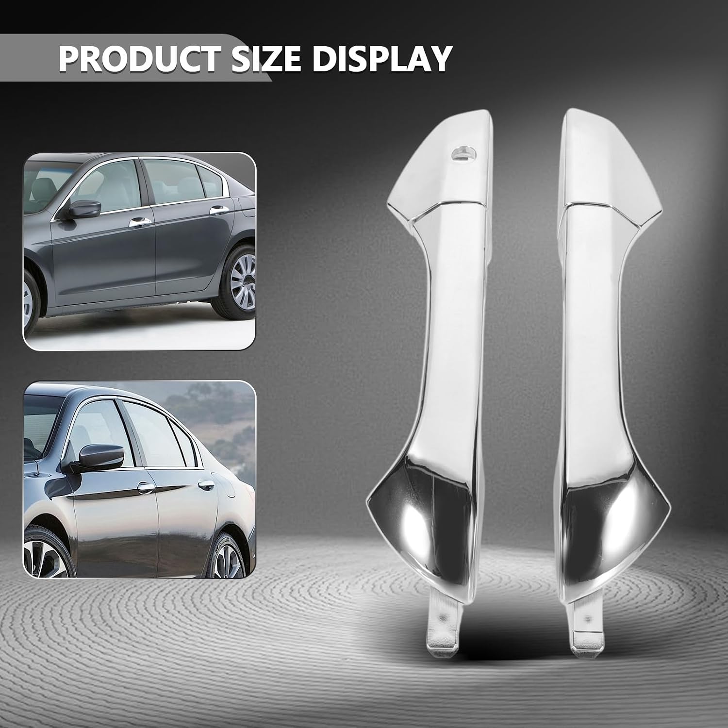 2PCS Chrome Front Exterior Door Handle fits Accord 2008-2012 Left Driver and Right Passenger Side Replaces 72181-TA5-A11, 72683-TA5-A11 with Keyhole + Pry Plate+Cover