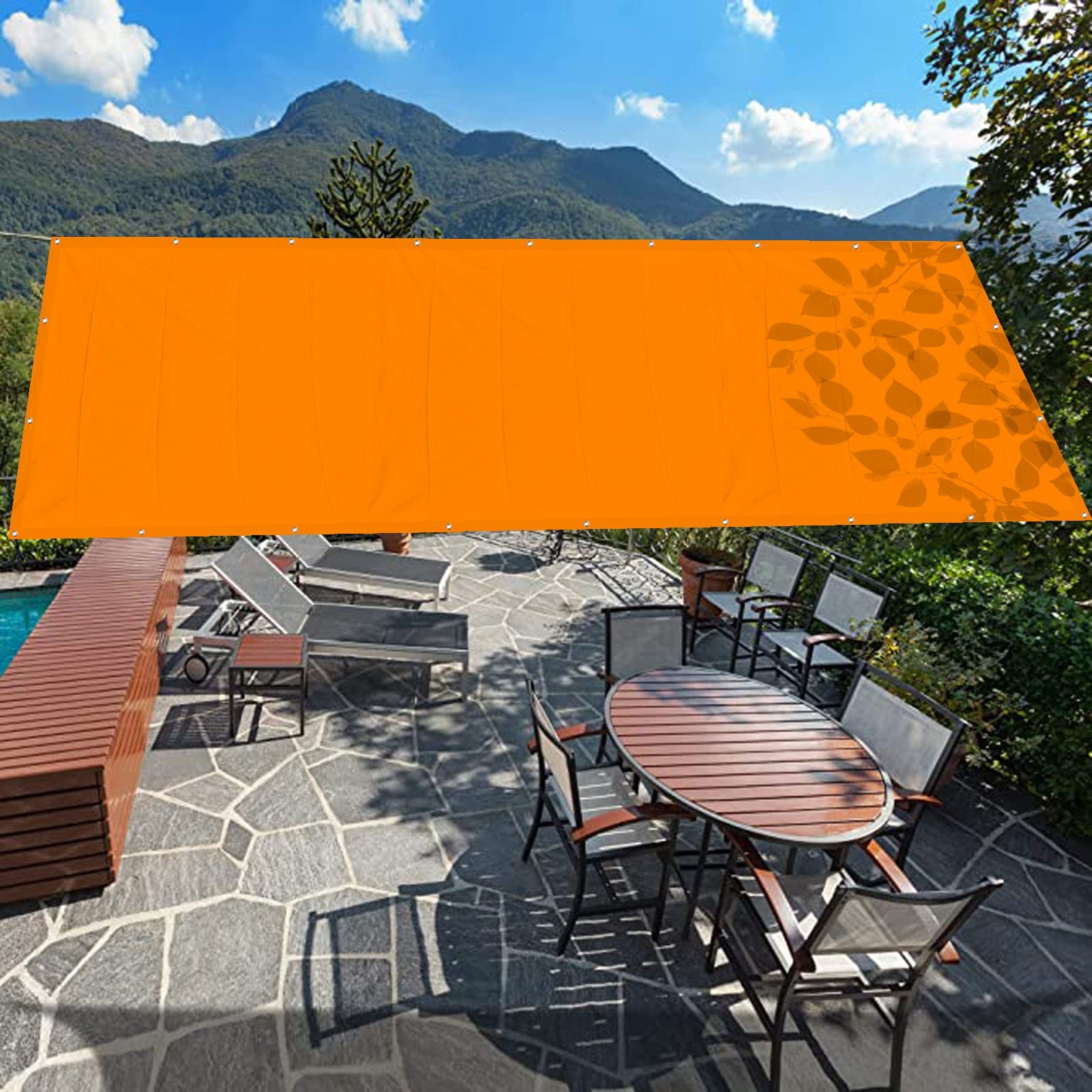 Voile d'ombrage imperméable 2.5x3m orange sable pour terrasse