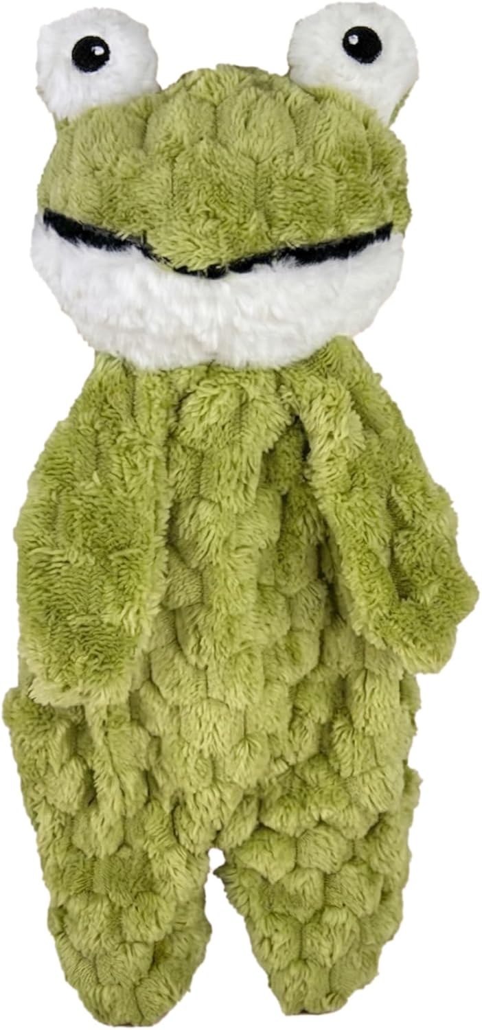 Pet Lou 16 Inch Frog Squeaky Dog Toy, Durable Plush Dog Toy with Crinkle & No Stuffing Body, Interactive Dog Toy for Dogs, Green