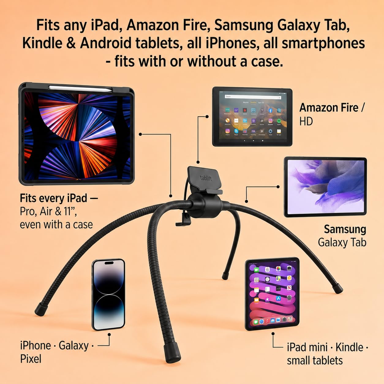 Soporte de Tablet para Cama, sofá o Cualquier Superficie Desigual