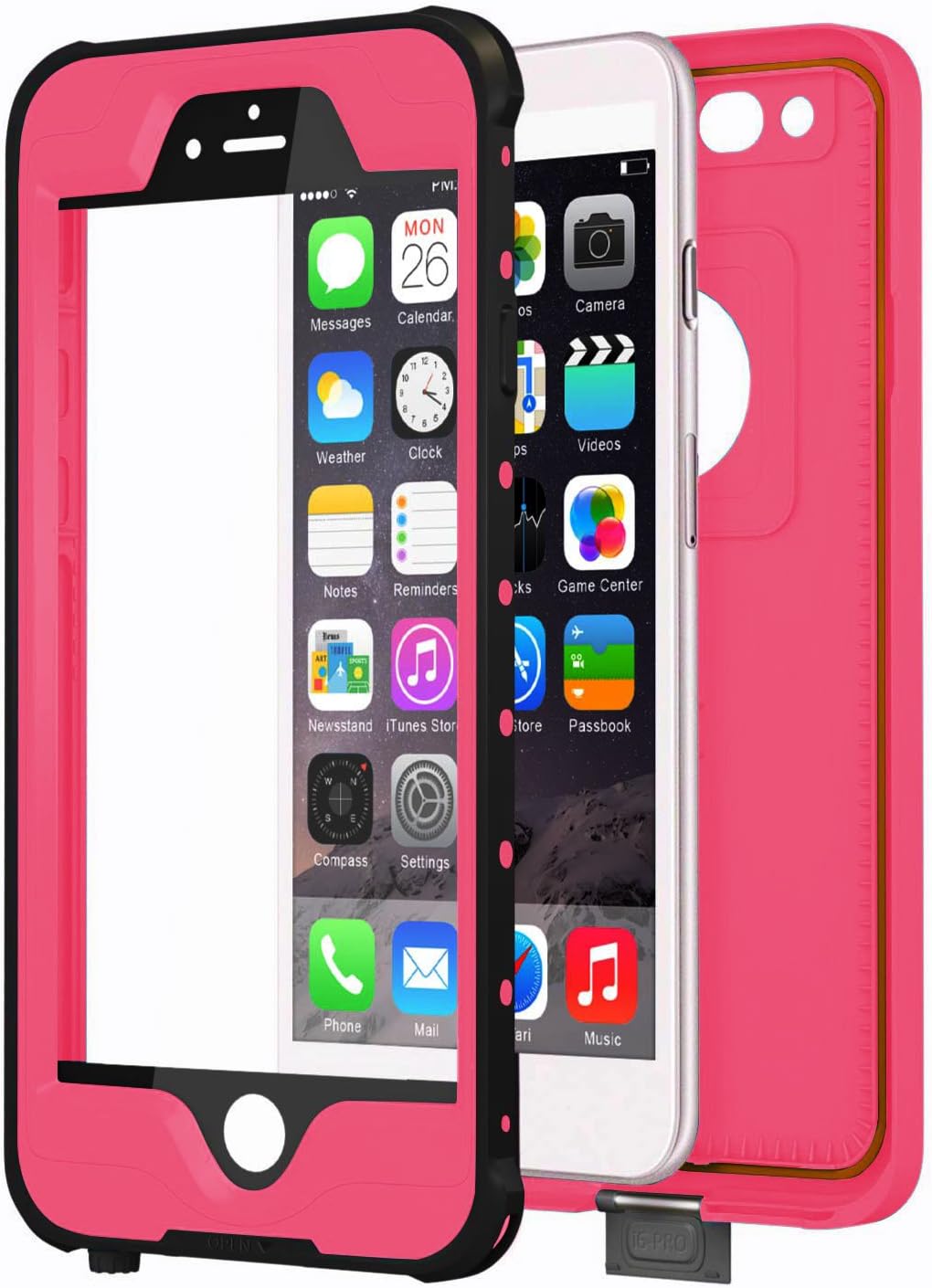 ImpactStrong iPhone 6 Waterproof Case [Fingerprint ID Compatible] Slim Full Body Protection for Apple iPhone 6 / 6s (4.7") - Pink