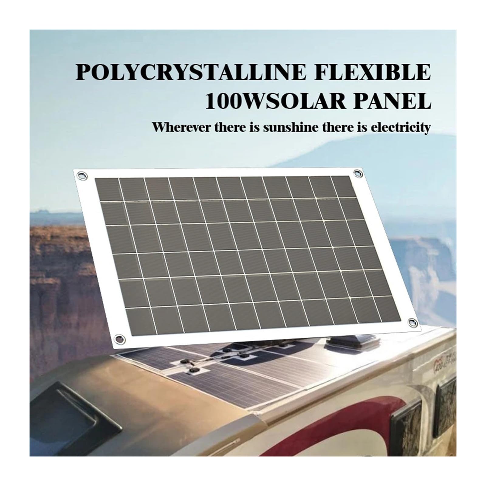 100 W 12 V Solarpanel-Set mit 60 A MPPT-Controller und USB-Anschluss – komplette netzunabhängige Stromversorgungslösung for Wohnmobil, Boot und Camping(Solar panel)