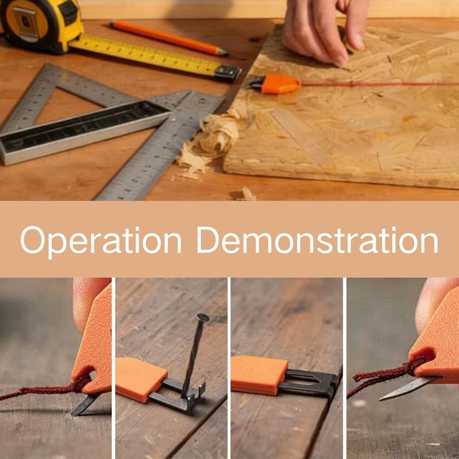 Rope Anchor Hook, Portable Chalk Line Hook Tool, One-Handed Operation, Quick Fix for Carpentry & Drywall