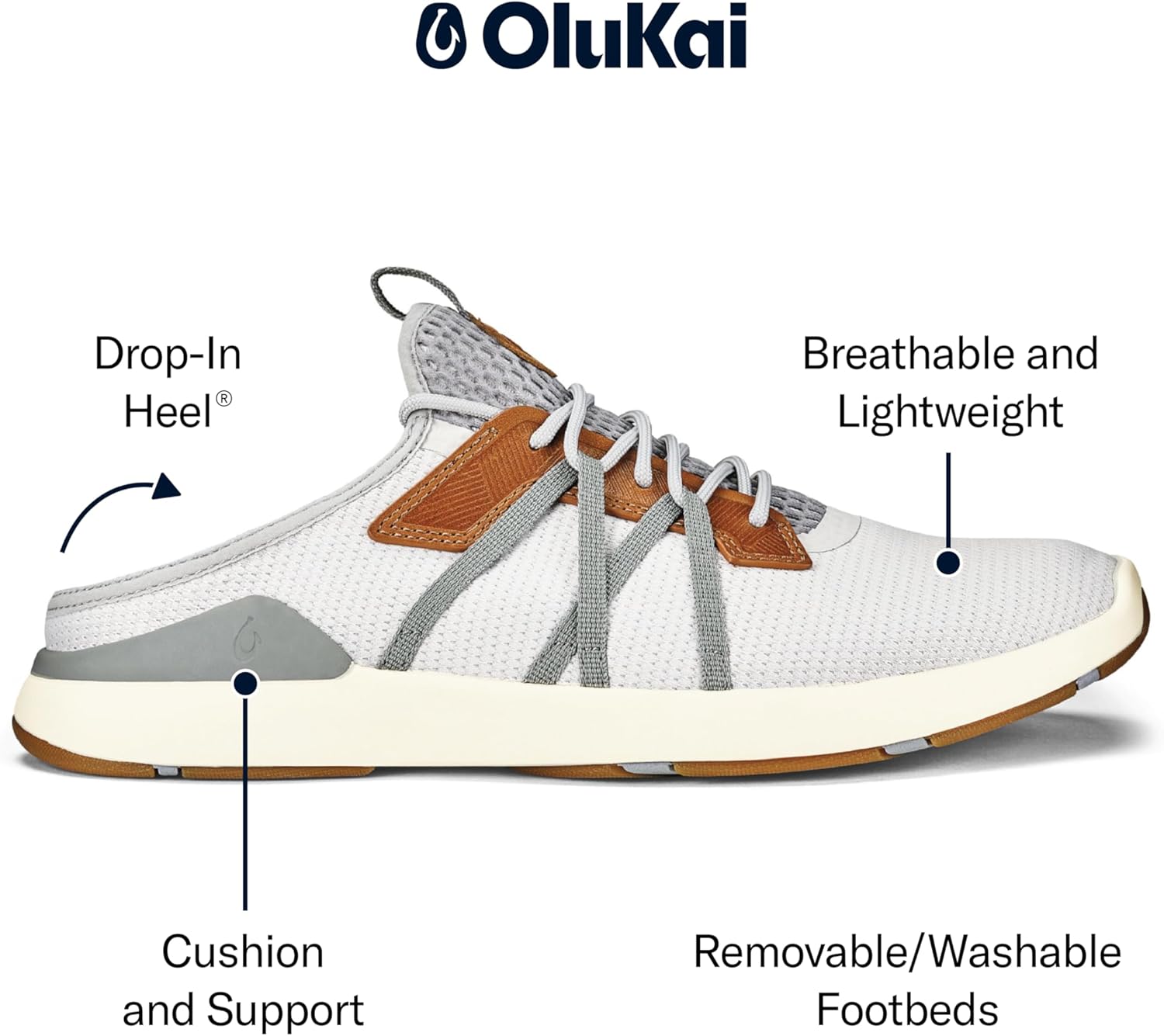 OLUKAI Mio Li Men's Everyday Athletic Shoes, Versatile & Casual Sneaker, Breathable & Comfortable Mesh, Cushioned Arch Support & Secure Fit - Image 4
