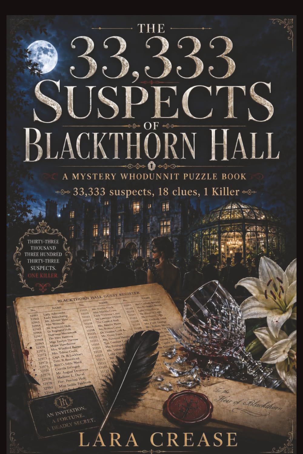 The 33,333 suspects of Blackthorn Hall: 33,333 suspects 18 clues 1 killer