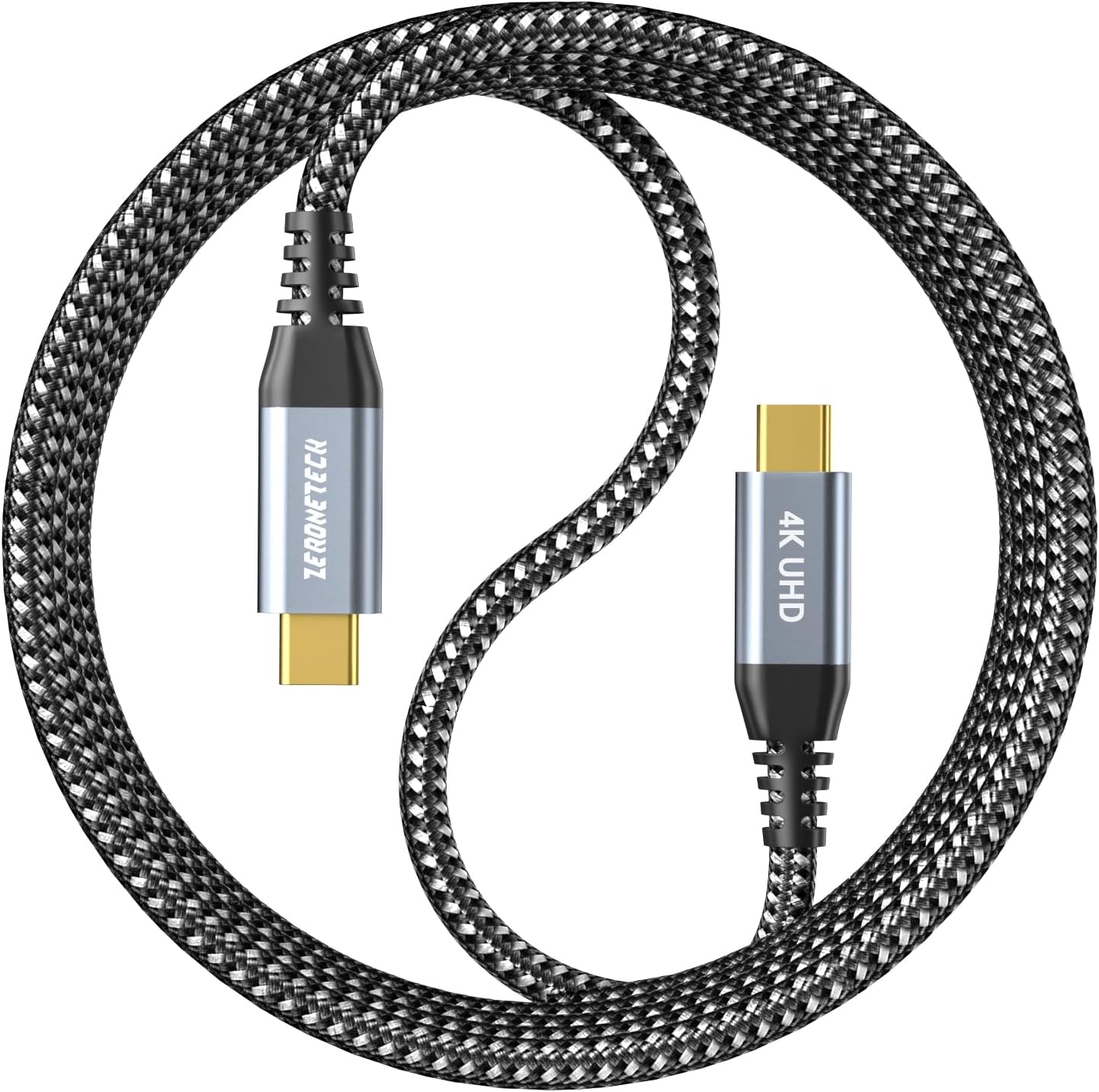 ZeroneTeck USB C Cable 3ft, USB C 3.2 Gen 2X2 Cable, 4K Monitor Video Output, 20Gbps High Speed Data Transfer, 100W Fast Charging for Carplay iPhone 16, MacBook, Dell, ARZOPA, KYY for Portable Monitor