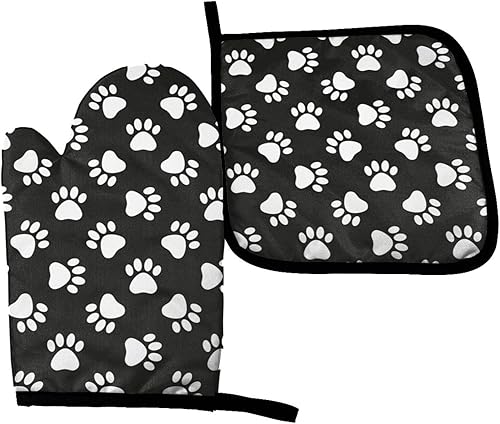 Perinsto Juego de guantes de horno y soportes para ollas con degradado multicolor, resistentes al calor, arco iris, purpurina, guantes de cocina