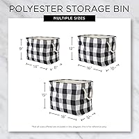 Vista 9 de DII Contenedor de poliéster con asas, contenedor de almacenamiento de celosía, mediano, azul tormenta