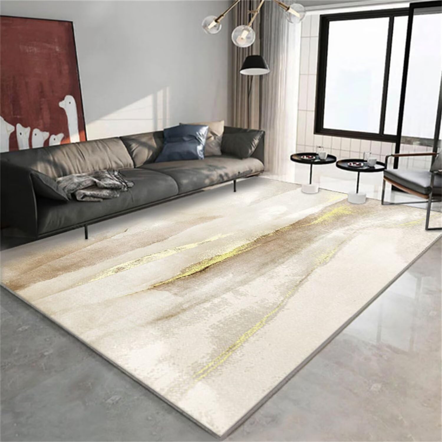 Tapis de canapé en velours au design élégant et durable pour grand salon