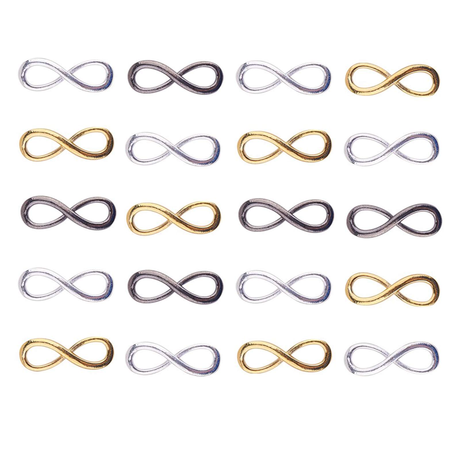 PH PandaHall Women's Elite 20 Pcs One Direction Infinity Charm Pendant Connector Link Random Mixed Color