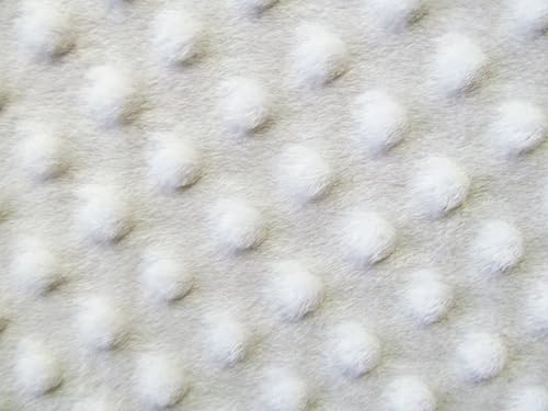 Minky Dimple Dot - Tela blanca de 58 a 60 pulgadas por yarda